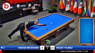 HAKAN İNCEKARA vs VEDAT YILMAZ | 3 Cushion Billiards Championship STAGE 2 -A- 2024 ANKARA