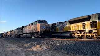 Union Pacific 5556 leading an intermodal train through Elk Grove