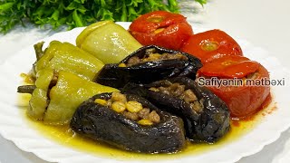 ♥️BU ÜSULU ÇOX AZ ADAM BİLİR☺️FƏRQLİ BADIMCAN,POMİDOR,BİBƏR DOLMASI,🤌АЗЕРБАЙДЖАНСКАЯ КУХНЯ-ДОЛМА