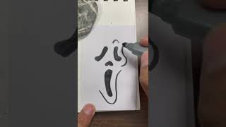 Ghostface drawing #drawingtutorial #youtubeshorts #arttutorial #creativeart #trending #ghost