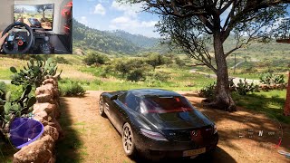 Driving Mercedes SLS AMG with logitechg29 | Forza horizon 5