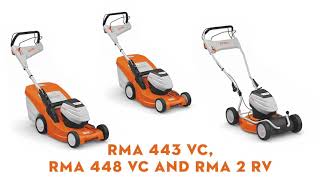 STIHL RMA 443 VC, RMA 448 VC & RMA 2 RV Cordless Lawn Mowers | Vario Drive Mowers | STIHL GB