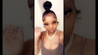 High top knot messy bun on full lace wig whew #explore #viral #ponytail #fyp #hair #wigs #shorts