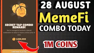 MEMEFI SECRET COMBO TODAY 28 AUGUST 2024 | MEMEFI DAILY COMBO | MEMEFI COMBO TODAY | MEMEFI COMBO