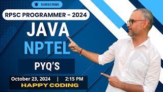 23. NPTEL Java PYQ's Solution | RPSC Programmer | Happy Coding | Java By Manoj Sir