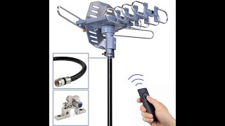 pingbingding Outdoor Digital Amplified HDTV Antenna, 150 Mile Motorized 360 Degree Rotation