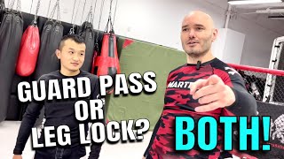 Guard pass or Leg Lock? Why not both of them?