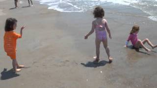 Eva Adelaide and Charlotte at the beach