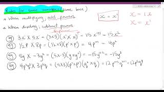 Algebra- Addition/Subtraction/Division/Multiplication of Algebraic Terms