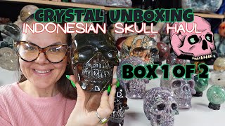 Indonesian Skull Crystal Unboxing- Crystal Skull Haul, Large Crystal Skull Carvings #crystals