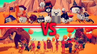 MEGA TRIBAL TEAM vs BATTLE CATS TEAM - Totally Accurate Battle Simulator | TABS