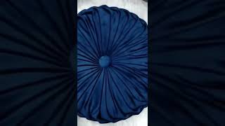 Velvet Pleated Futon Round Pumpkin Throw Pillow for Couch Floor Cushion Pillow Decorative