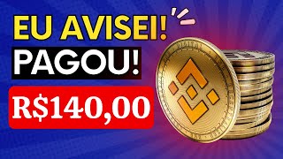 ⚠️URGENTE ! PAGOU R$140 ,O MEGADROP  DA BINANCE PAGOU , RESULTADO PRÁTICA!