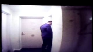 Drunk man returning home and taking 2 minutes 30 seconds trying to unlock door and enter flat