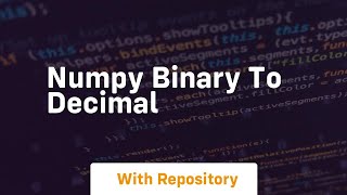 numpy binary to decimal