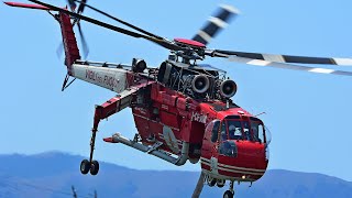 Sikorsky S64F Sky Crane Helicopter Firefighting in l'Aquila - Vigili del Fuoco (ITALY)