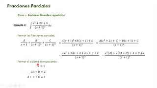 Fracciones parciales , ejemplo 1, caso 2  Factor lineal repetido