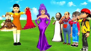 Scary Teacher 3D vs Squid Game  Dressing Room & Queen Dress Nice or Challenge 5 times