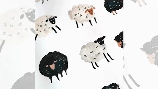 Watercolor illustration for kids fashion | How to draw a cute fluffy sheep?