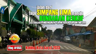 Jalan dari TUGU SIMPANG LIMA menuju BUNDARAN KERKOF via Jalan TERUSAN PEMBANGUNAN Garut