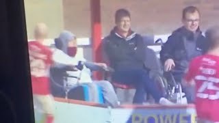 Northampton fan tries to run over Swindon players