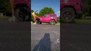 Roller skating #pinkjeepwrangler