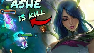 Wild Rift:ADC ASHE 13 KILL CARRY FULL GAMEPLAY(ITEMS/RUNES)