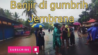 Banjir 7 juli 2023 arus lalin denpasar gilimanuk desa gumbrih macet,akibat luapan air