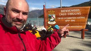 Carretera Austral en moto. Fin del camino. Puerto Bahamondes, Lago O'Higgins. Aysén. Chile. 3dic2020