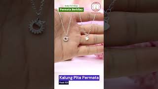 Kalung Wanita Korea Model Pita Permata Perak Asli Silver 925 Lapis Emas Putih | Woman Necklace