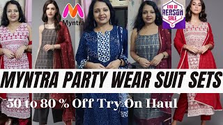 Myntra PartyWearSuit Set Haul|EORS Sale 80%Off on Branded Suitset| #MyntraHaul #EORS #partywearsuit