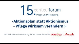 "Aktionsplan statt Aktionismus" - 15. contec forum