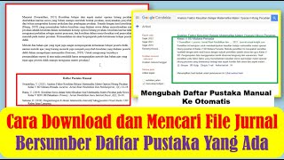 Cara Download dan Mencari File Pdf Artikel Ilmiah (Jurnal) Bersumber Daftar Pustaka Yang Sudah Ada