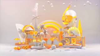 3D summer fashion ice-cream beach animation