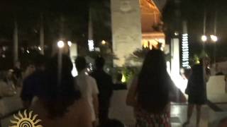 Grand Bahia Principe Coba.Walking in the  Hotel in the Night