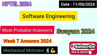 Software Engineering WEEK 7 Quiz | Assignment 7 Solution | NPTEL | SWAYAM 2024