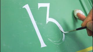 SIGN PAINTING a traditional handmade wooden house number sign sample