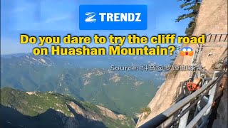 Do you dare to try the cliff road on Huashan Mountain in China? #viral #amazing #cliff #dangerous