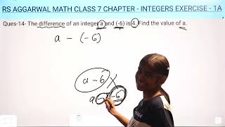 RS Aggarwal Math Class 7 Chapter 1 Integers Ex 1A Q 14 | Basic Math Glory