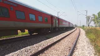 Most Prestigious train of the route Jammu Rajdhani cruising at MPS