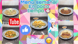 Menú Semanal En Poco Tiempo #delicious #food #comida #riquisimo #cocina #recetas