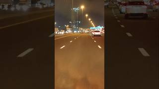 Dubai To Sharjah Road Night View