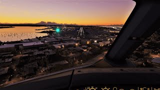 Time-lapse Flying into San Diego at Sunset