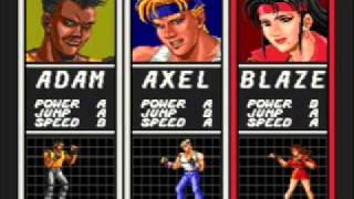 Street of Rage Soundtrack 02 Player Select