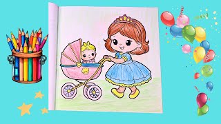 Fun & Easy Coloring for Kids: How To Color A Princess | Princess Coloring Page & A Magical Story