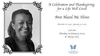 Funeral Service for Ann Hazel Mc Shine