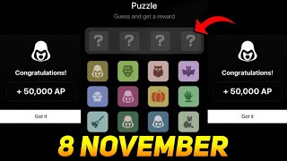 Agent 301 Daily combo card 8-9 November | Agent301 Puzzle Solved Today 8 November