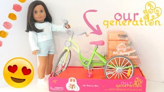 Our Generation Doll Delivery Bike Unboxing & Review + Posable Doll?