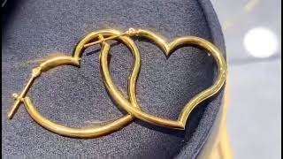 Aros de Oro sólido de 18k en Forma de Corazón. A pedido 30 Días