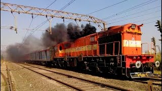 Disappearing in the Smoke : Pune WDM-3D Hauled Mumbai CST - Villupuram LHB Inaugural Spl..!!!